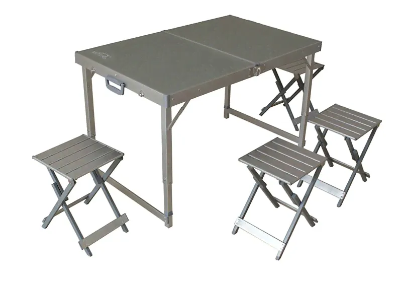 Туристический стол со стульями Mifine KX-AE-3 серебристый, KX-AE-3